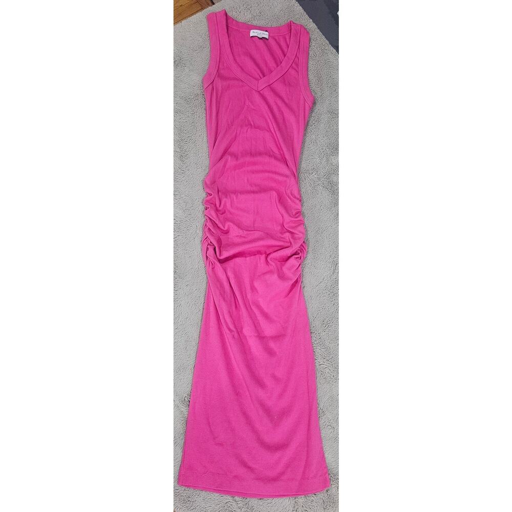 Michael Stars Sleeveless V-Neck Midi Dress in Hot Pink